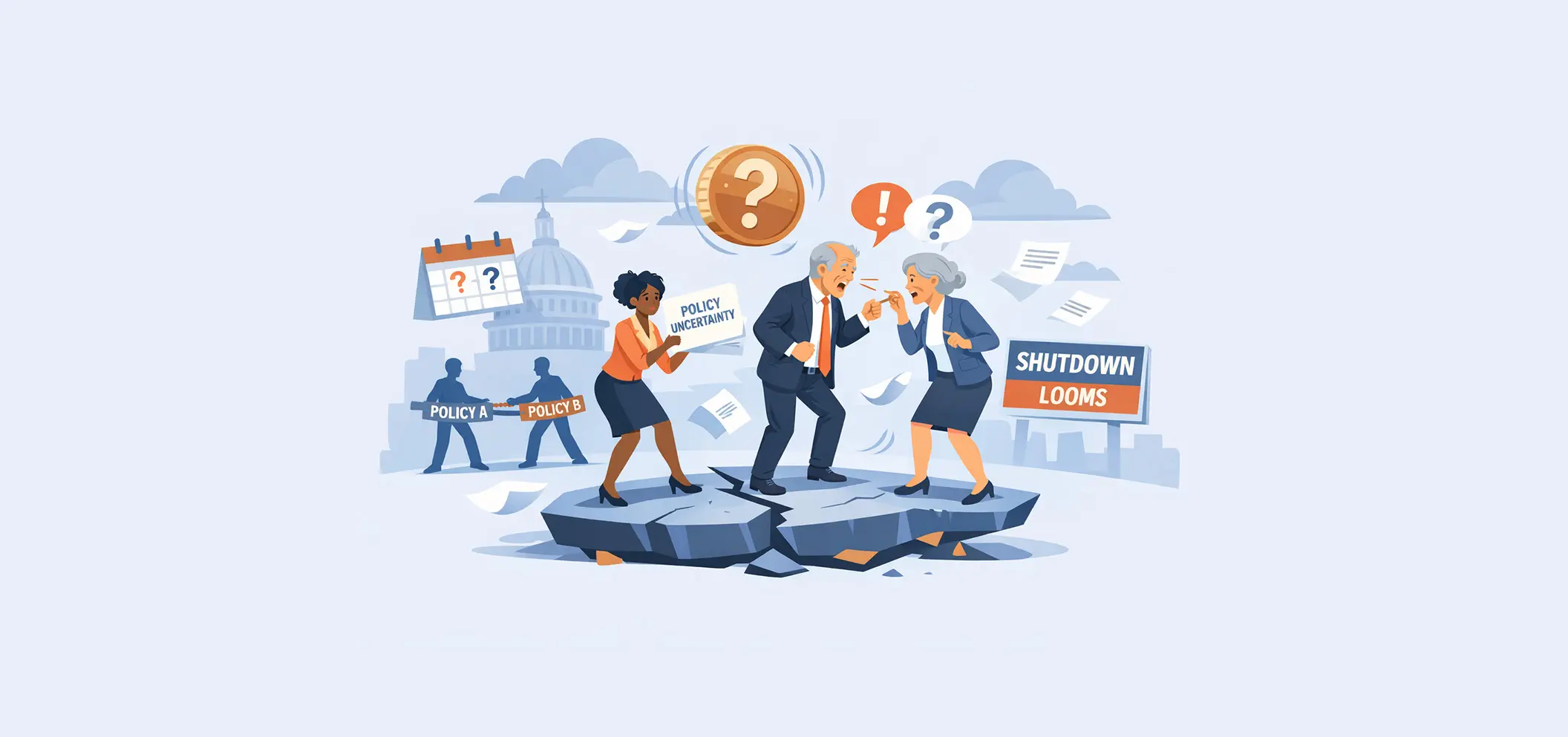 Visual illustration of policy and economic uncertainty