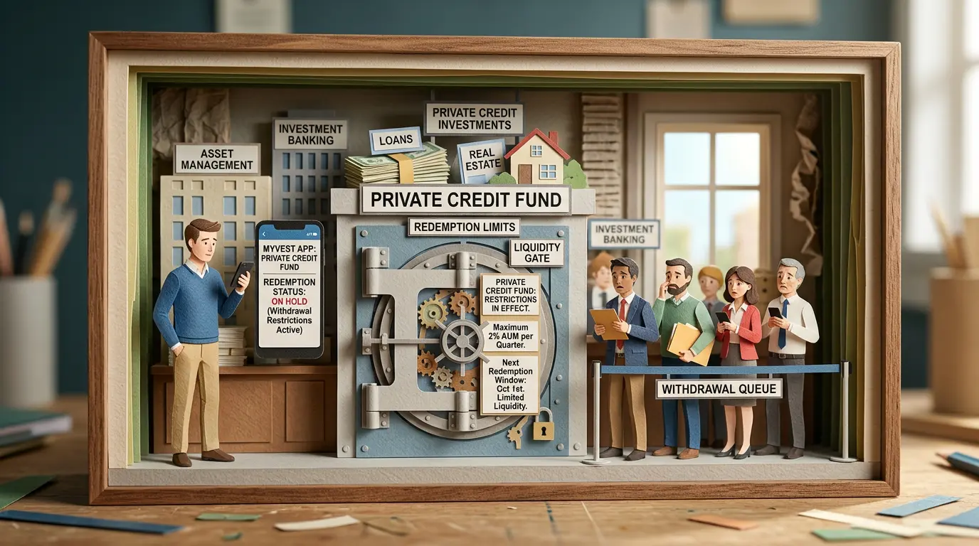 Retail investor reviewing private credit investment risks